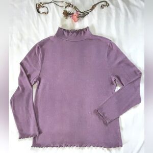 Purple/Mauve Mock Neck Long Sleeve Light 'n Soft Pullover